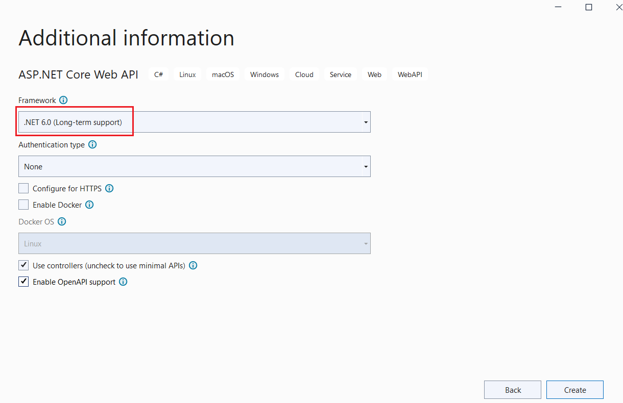 Create ASP.NET 6 Web API in Visual Studio 2022 